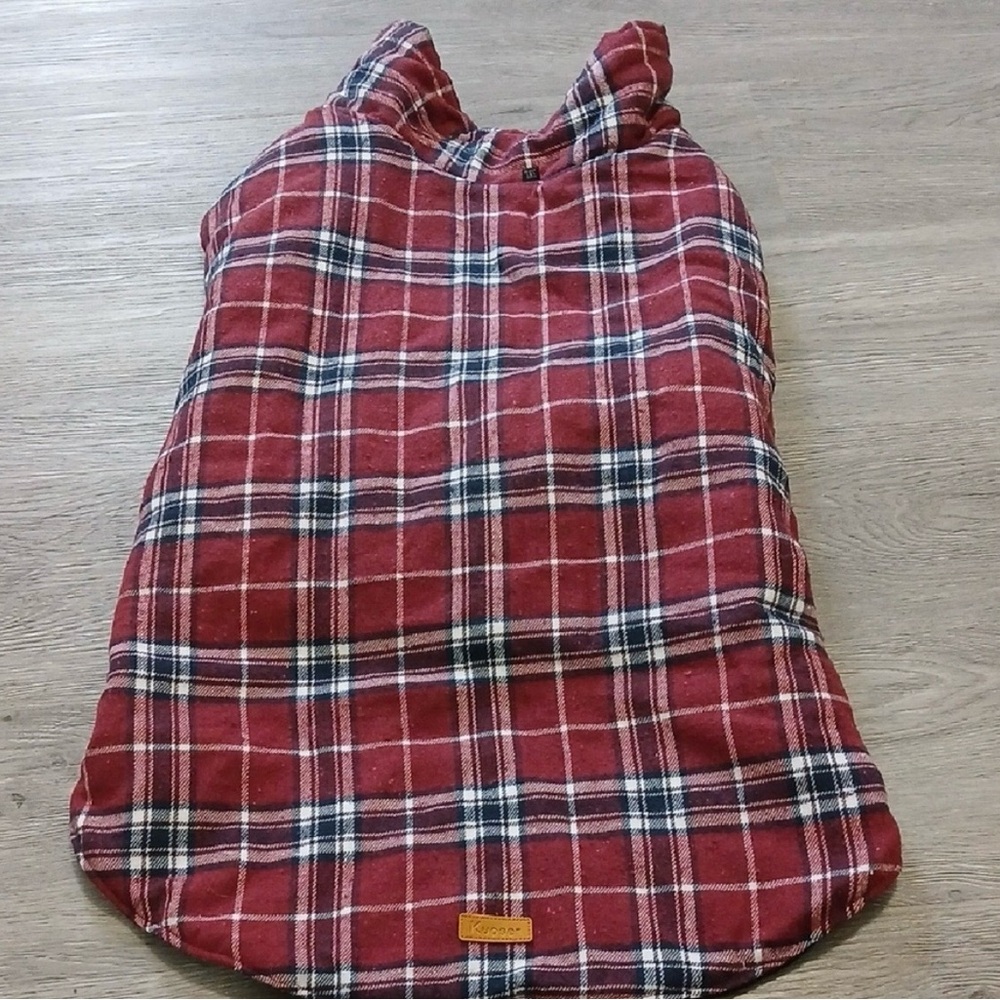 Kuoser Red Black Plaid Warm Dog Coat, Waterproof  Reversible Sz 3XL NWOT
